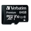 64GB Premium microSDXC Memory Card with Adapter, UHS-I V10 U1 Class 10, Up to 90MB/s Read Speed2