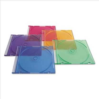 CD/DVD Slim Case, Assorted Colors, 50/Pack1