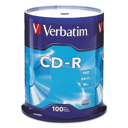 CD-R Recordable Disc, 700 MB/80 min, 52x, Spindle, Silver, 100/Pack1