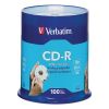 CD-R Recordable Disc, 700 MB/80 min, 52x, Spindle, White, 100/Pack1