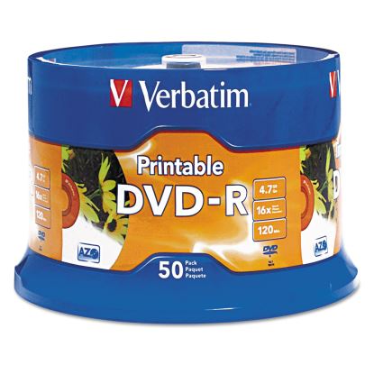 DVD-R Recordable Disc, 4.7 GB, 16x, Spindle, White, 50/Pack1