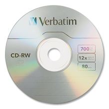 CD-RW Rewritable Disc, 700 MB/80 min, 12x, Spindle, Silver, 25/Pack1