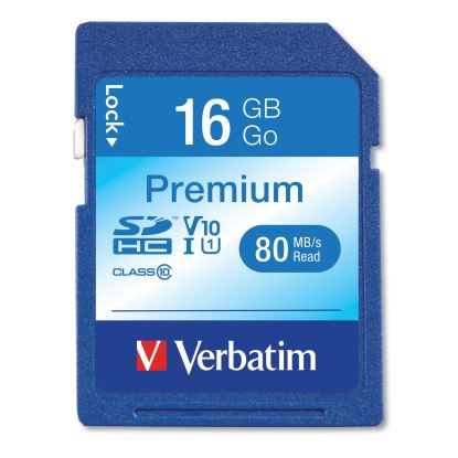 16GB Premium SDHC Memory Card, UHS-I V10 U1 Class 10, Up to 80MB/s Read Speed1