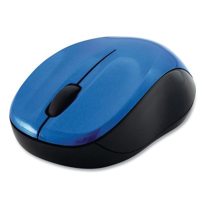 Silent Wireless Blue LED Mouse, 2.4 GHz Frequency/32.8 ft Wireless Range, Left/Right Hand Use, Blue1