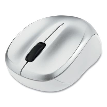 Silent Wireless Blue LED Mouse, 2.4 GHz Frequency/32.8 ft Wireless Range, Left/Right Hand Use, Silver1