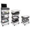 Adjustable Multi-Use Storage Cart and Stand-Up Workstation, 15.25" x 11" x 18.5" to 39", Gray2