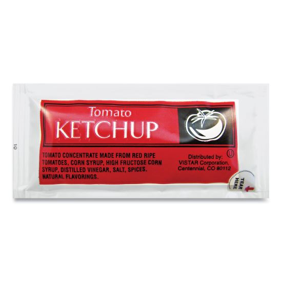 Condiment Packets, Ketchup, 0.25 oz Packet, 200/Carton1