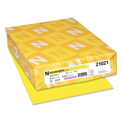 Color Cardstock, 65 lb Cover Weight, 8.5 x 11, Lift-Off Lemon, 250/Pack1