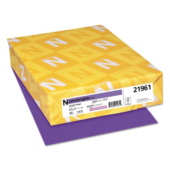 Color Paper, 24 lb Bond Weight, 8.5 x 11, Gravity Grape, 500/Ream1