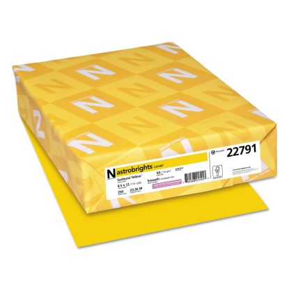 Color Cardstock, 65 lb Cover Weight, 8.5 x 11, Sunburst Yellow, 250/Pack1