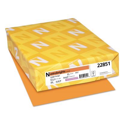 Color Cardstock, 65 lb, 8.5 x 11, Cosmic Orange, 250/Pack1