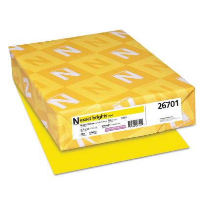 Exact Brights Paper, 20 lb Bond Weight, 8.5 x 11, Bright Yellow, 500/Ream1