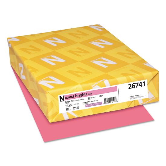 Exact Brights Paper, 20lb, 8.5 x 11, Bright Pink, 500/Ream1