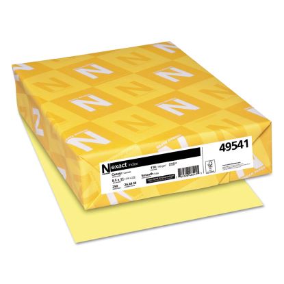 Exact Index Card Stock, 110 lb Index Weight, 8.5 x 11, Canary, 250/Pack1
