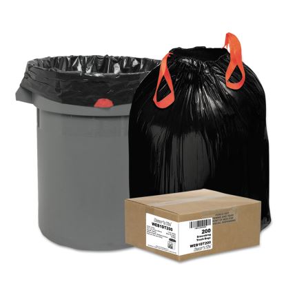 Heavy-Duty Trash Bags, 30 gal, 1.2 mil, 30.5" x 33", Black, 200/Box1