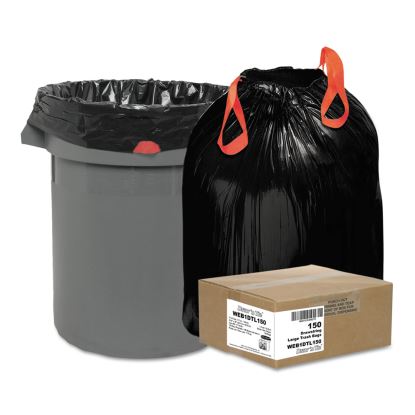 Heavy-Duty Trash Bags, 33 gal, 1.2 mil, 33.5" x 38", Black, 150/Box1