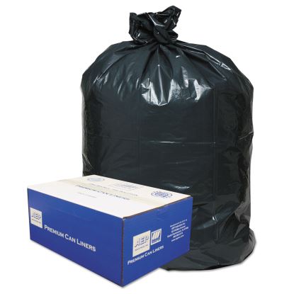 Linear Low-Density Can Liners, 60 gal, 0.9 mil, 38" x 58", Black, 100/Carton1