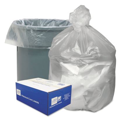 Waste Can Liners, 33 gal, 9 microns, 33" x 39", Natural, 500/Carton1