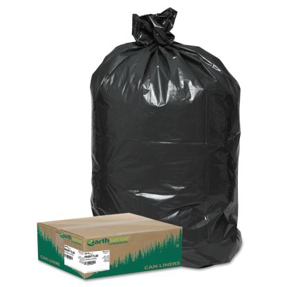 Linear Low Density Large Trash and Yard Bags, 33 gal, 0.9 mil, 32.5" x 40", Black, 80/Carton1