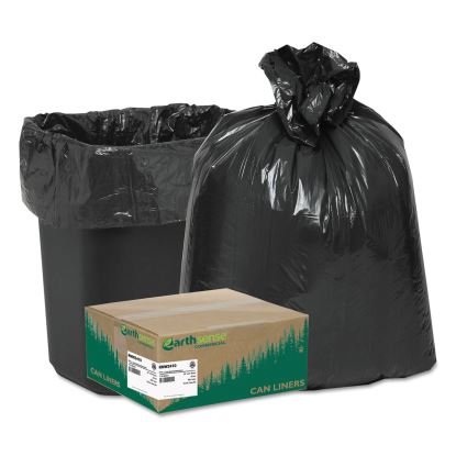 Linear Low Density Recycled Can Liners, 10 gal, 0.85 mil, 24" x 23", Black, 500/Carton1