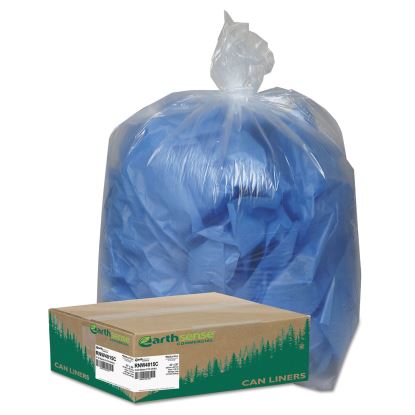 Linear Low Density Clear Recycled Can Liners, 33 gal, 1.25 mil, 33" x 39", Clear, 100/Carton1