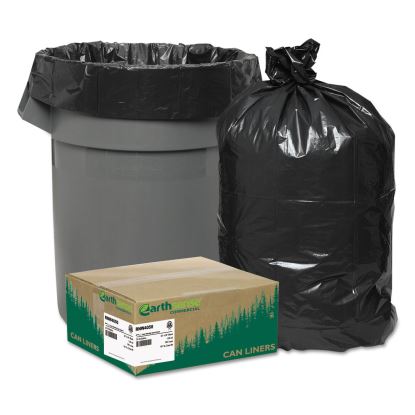 Linear Low Density Recycled Can Liners, 33 gal, 1.25 mil, 33" x 39", Black, 100/Carton1