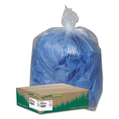 Linear Low Density Clear Recycled Can Liners, 45 gal, 1.5 mil, 40" x 46", Clear, 100/Carton1
