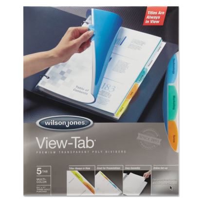 View-Tab Transparent Index Dividers, 5-Tab, 11 x 8.5, Assorted, 5 Sets1