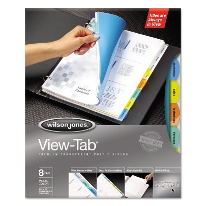 View-Tab Transparent Index Dividers, 8-Tab, 11 x 8.5, Assorted, 5 Sets1