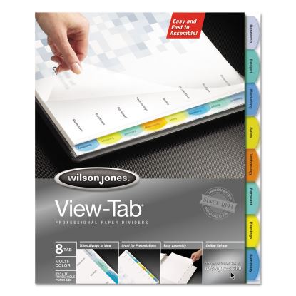 View-Tab Paper Index Dividers, 8-Tab, 11 x 8.5, White, 1 Set1