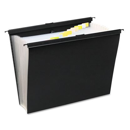 Slide-Bar Expanding Pocket File, 13 Sections, 15" Capacity, Letter Size, Black1