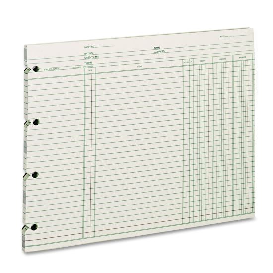 Accounting Sheets, 9.25 x 11.88, Green, Loose Sheet, 100/Pack1