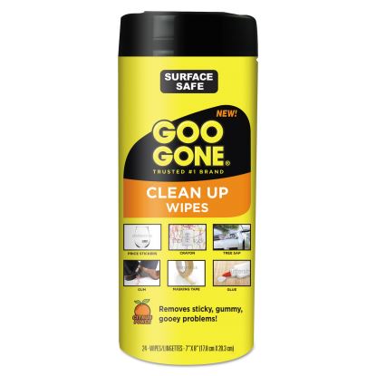 Clean Up Wipes, 8 x 7, Citrus Scent, White, 24/Canister1