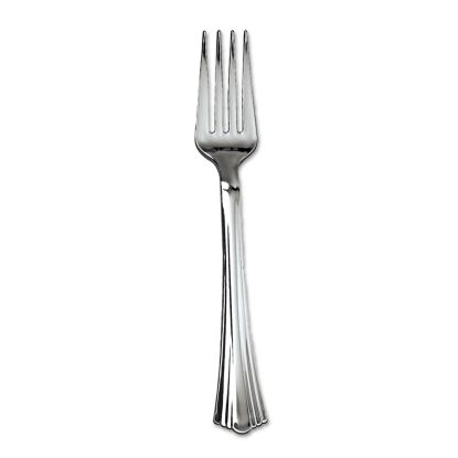 Heavyweight Plastic Forks, Reflections Design, Silver, 600/Carton1