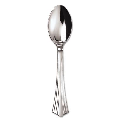 Heavyweight Plastic Spoons, Silver, 6 1/4", Reflections Design, 600/Carton1