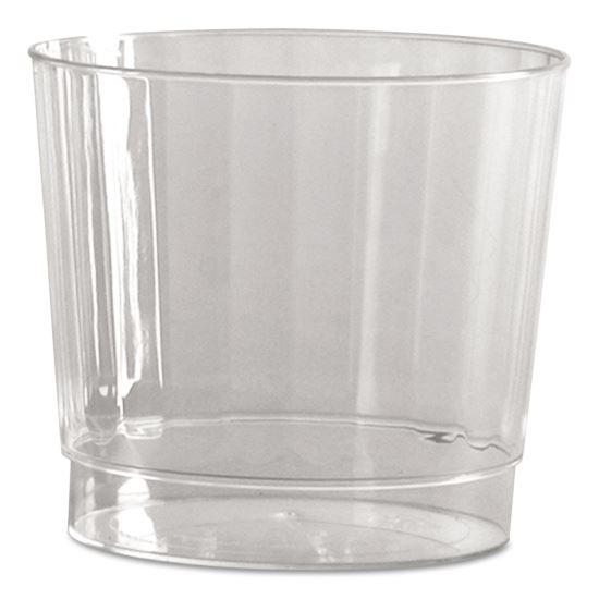 Classic Crystal Plastic Tumblers, 9 oz, Clear, Fluted, Rocks Squat, 20/Pack, 12 Packs/Carton1