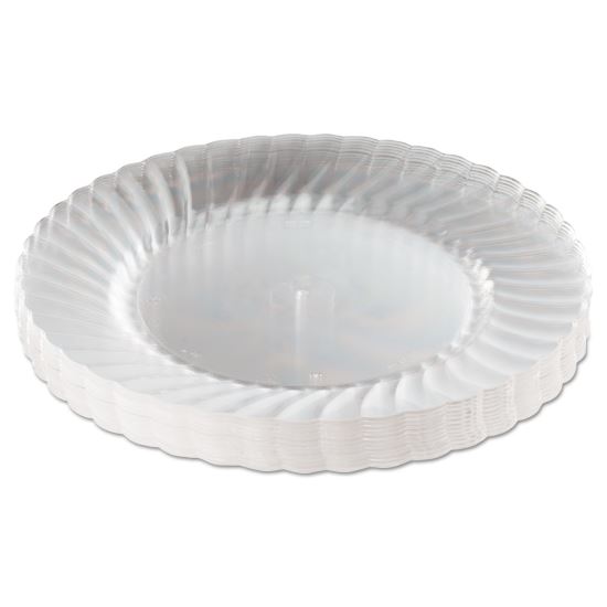 Classicware Plastic Plates, 9" dia, Clear, 12 Plates/Pack1