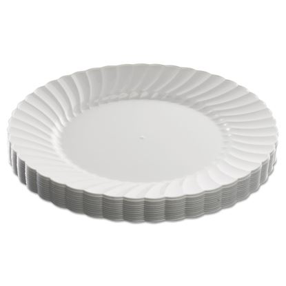 Classicware Plastic Dinnerware, Plates, 9" dia, White, 12/Bag, 15 Bags/Carton1