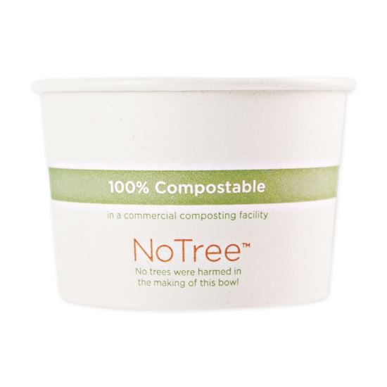 No Tree Paper Bowls, 12 oz, 4.4" Diameter x 2.5"h, Natural, 500/Carton1