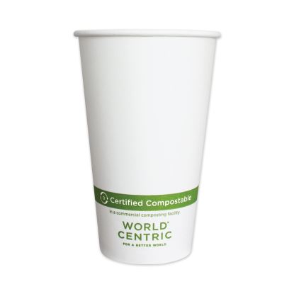 Paper Hot Cups, 16 oz, White, 1,000/Carton1
