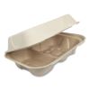 Fiber Hinged Hoagie Box Containers, 2-Compartment, 9 x 6 x 3, Natural, 500/Carton1