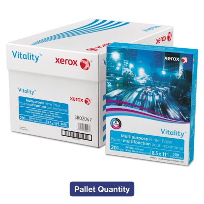 Vitality Multipurpose Print Paper, 92 Bright, 20 lb, 8.5 x 11, White, 500 Sheets/Ream, 10 Reams/Carton, 40 Cartons/Pallet1