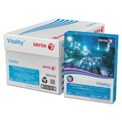 Vitality 30% Recycled Multipurpose Paper, 92 Bright, 20 lb Bond Weight, 8.5 x 11, White, 500/Ream1