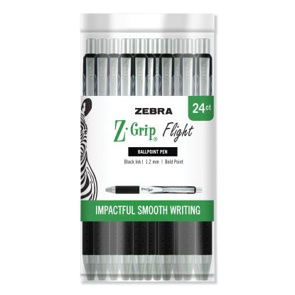 Z-Grip Flight Ballpoint Pen, Retractable, Bold 1.2 mm, Black Ink, Black Barrel1