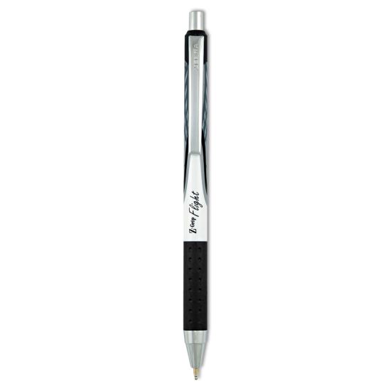 Z-Grip Flight Ballpoint Pen, Retractable, Bold 1.2 mm, Black Ink, White Barrel, Dozen1