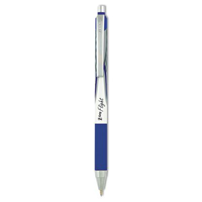 Z-Grip Flight Ballpoint Pen, Retractable, Bold 1.2 mm, Blue Ink, White Barrel, Dozen1