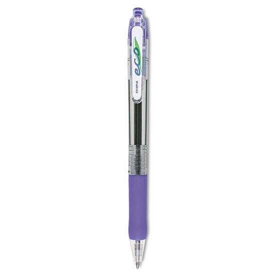 ECO Jimnie Clip Ballpoint Pen, Retractable, Medium 1 mm, Blue Ink, Translucent Blue Barrel, Dozen1