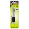 F-402 Ballpoint Pen, Retractable, Fine 0.7 mm, Black Ink, Stainless Steel/Black Barrel, 2/Pack2