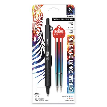 X-701 Ballpoint Pen, Retractable, Fine 0.7 mm, Black Ink, Black Barrel1