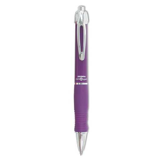 GR8 Gel Pen, Retractable, Medium 0.7 mm, Violet Ink, Violet/Silver Barrel, Dozen1